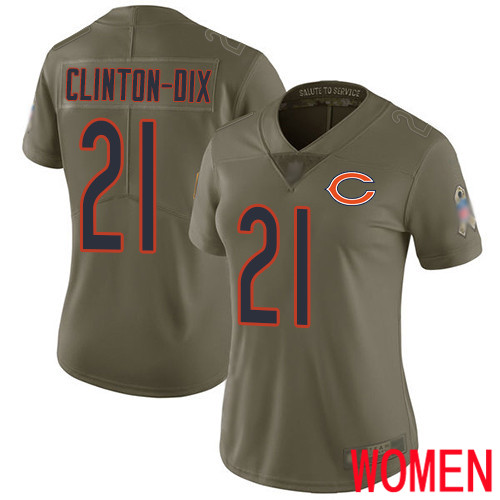 Chicago Bears Limited Olive Women Ha Ha Clinton-Dix Jersey NFL Football #21 2017 Salute to Service->youth nfl jersey->Youth Jersey